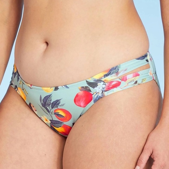 NWT Kona Sol Floral Apple Blossom Bikini Bottom - Multicolor - Picture 1 of 10